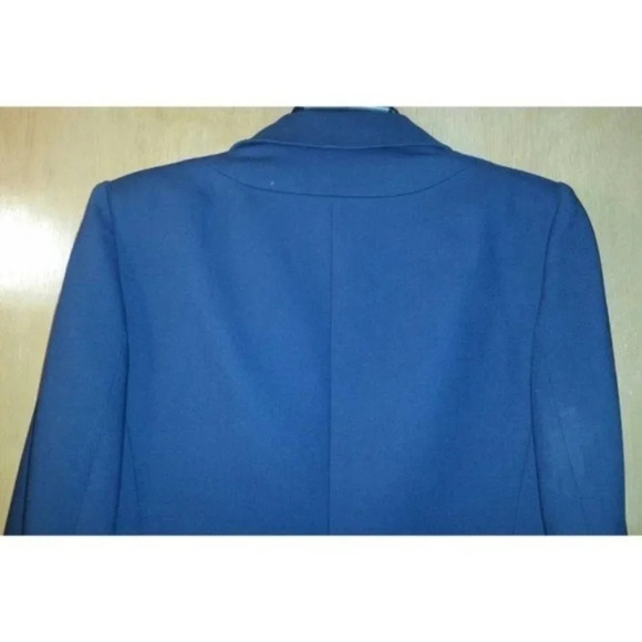 PRADA Navy Blue Virgin Wool Lined Jacket Blazer Front Pockets Buttons on Sleeves - Picture 6 of 12